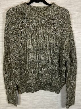 Line The Label Constance Mock Neck Marled Knit Oversized Multicolor Sweater XS